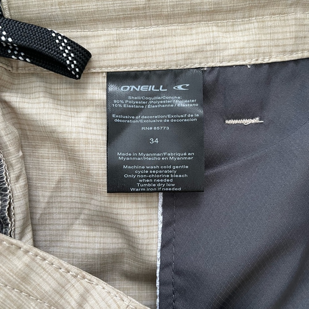 NWT O’Neill Crossover Hybrid Shorts Tan Size 34 - Picture 8 of 8